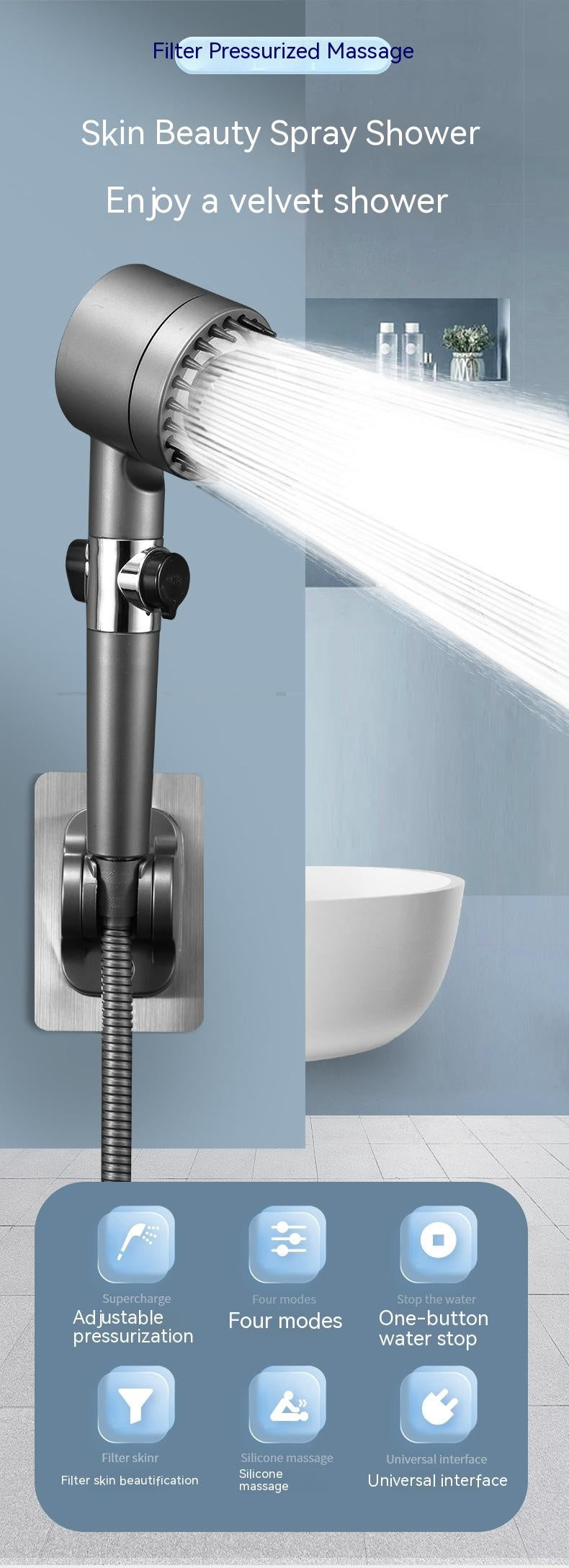 Adjustable Strong Supercharged Shower Head